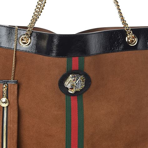 gucci brown suede tote|Gucci dark brown leather bag.